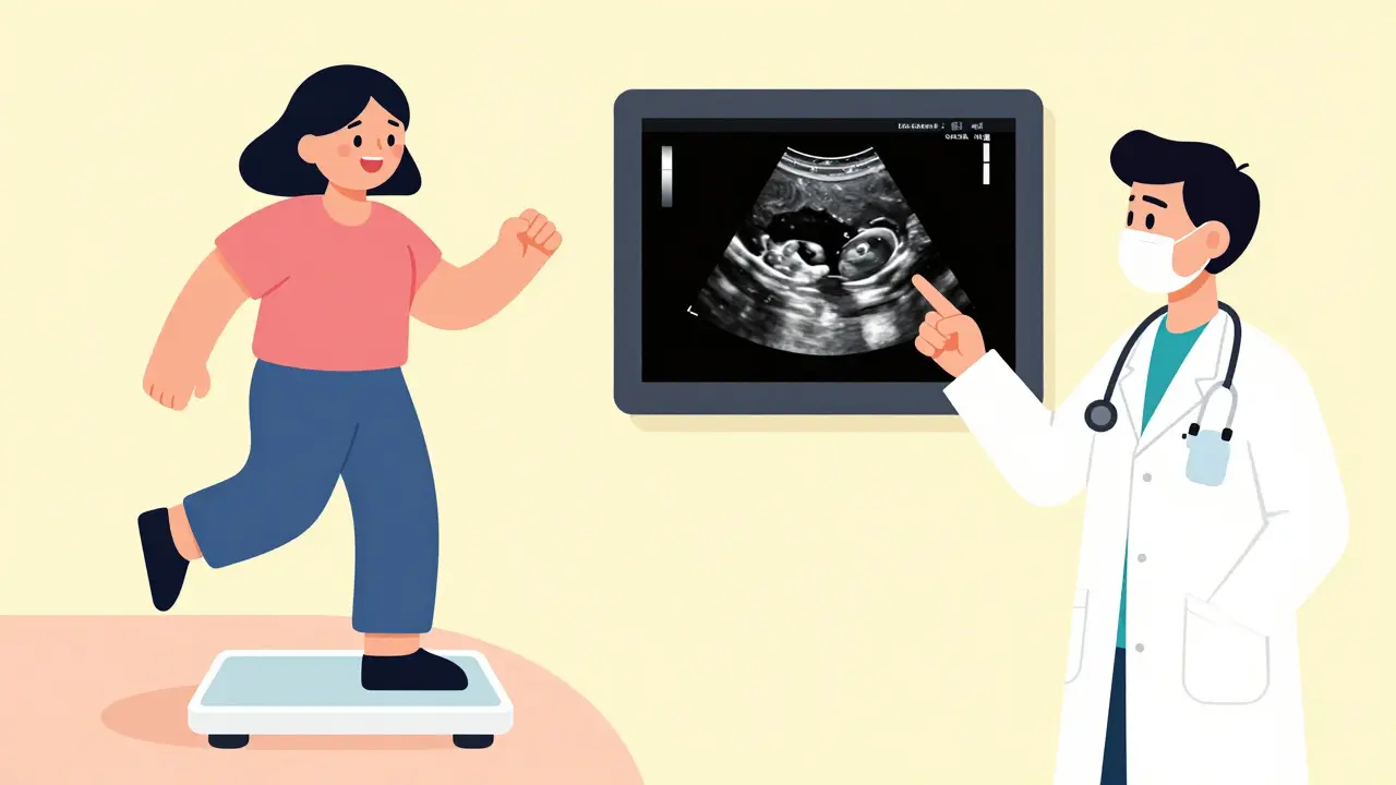 Comparison of rapid weight loss and a medical ultrasound showing gallstones