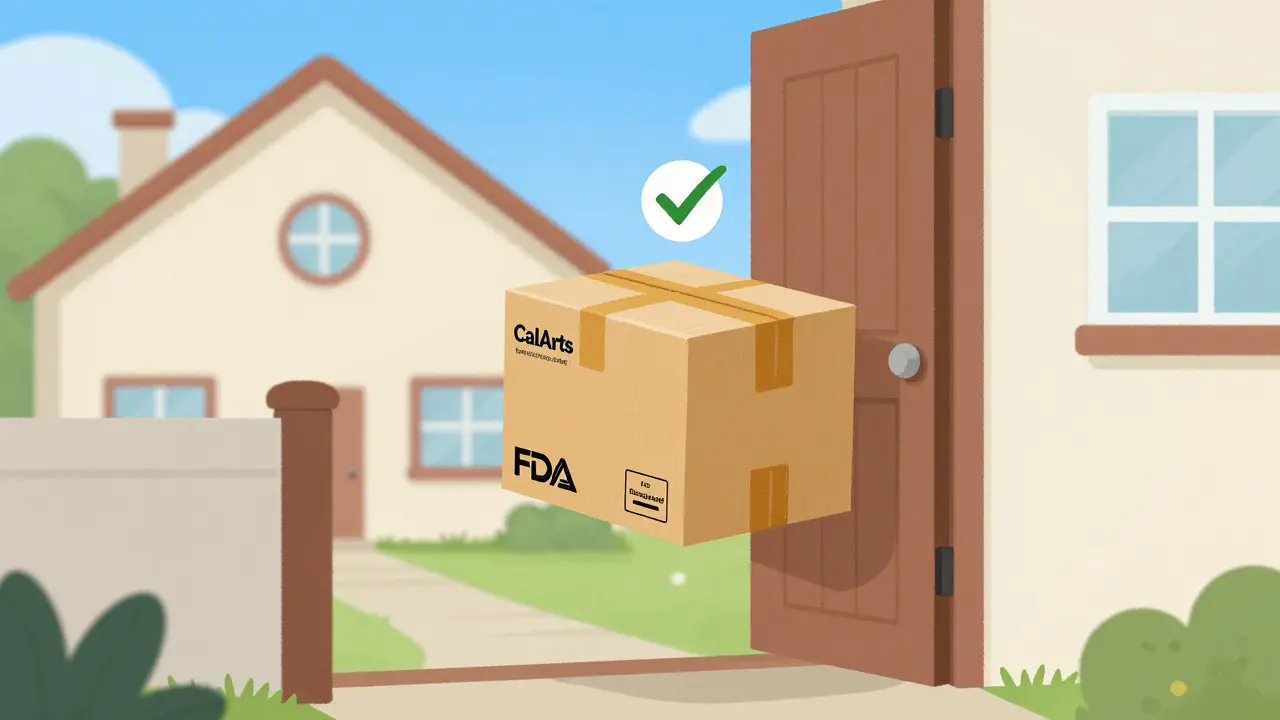 Verified medical package delivered to a house doorstep